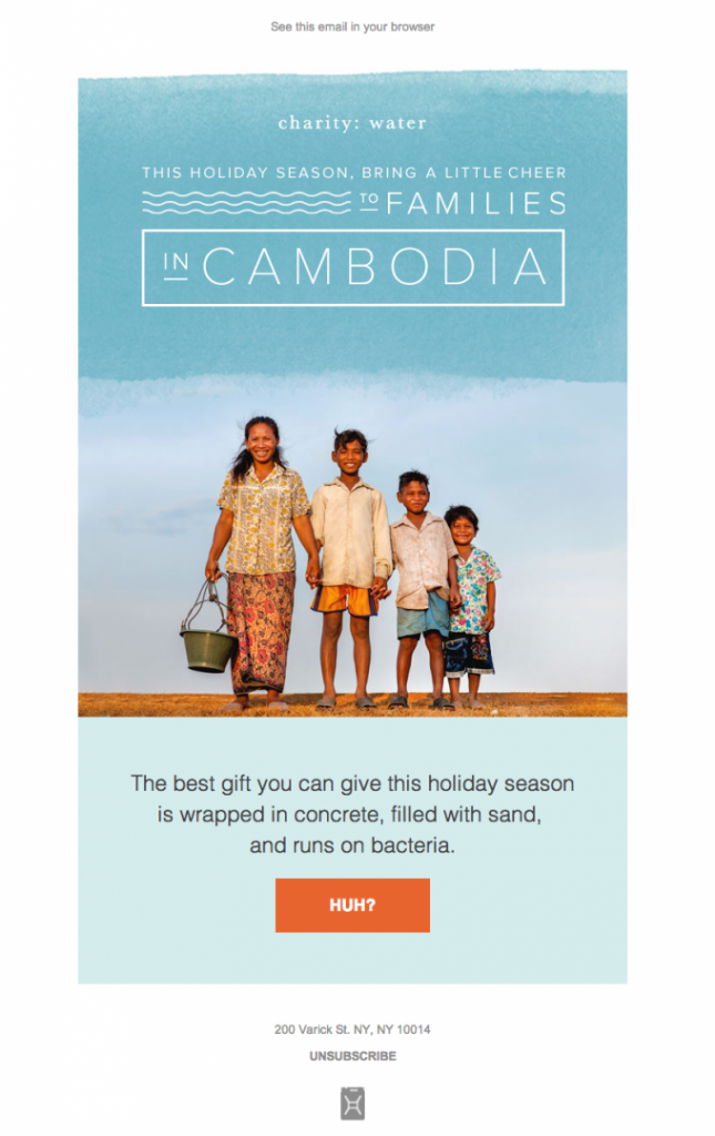 Nonprofit email example